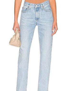 Agolde Lyle Light Blue Boyfriend Jeans - High Rise Relaxed Fit